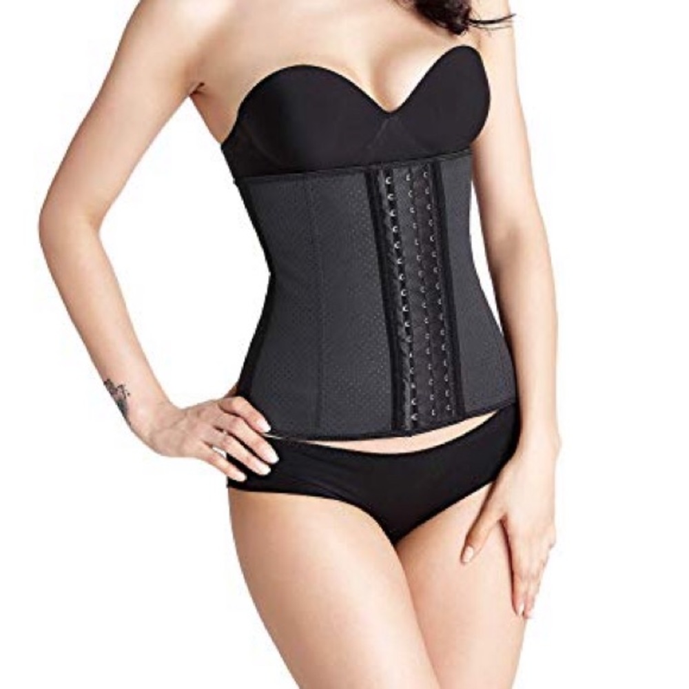 Black breathable latex waist trainer